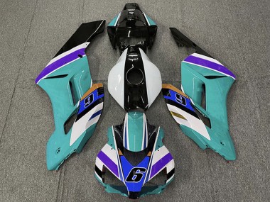 2004-2005 Honda CBR1000RR Motorcycle Fairings - White Teal Blue Purple Black 6 Canada