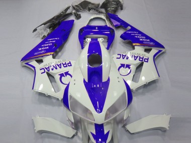 2005-2006 Honda CBR600RR Motorcycle Fairings - White Blue Pramac Canada