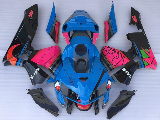 2005-2006 Honda CBR600RR Motorcycle Fairings - Blue Shark Pink Canada