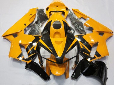 2005-2006 Honda CBR600RR Motorcycle Fairings - Bright Orange Glossy Black Design Canada