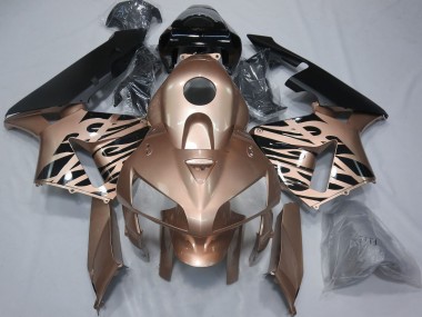 2005-2006 Honda CBR600RR Motorcycle Fairings - Glossy Black Bronze Flame Canada