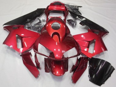 2003-2004 Honda CBR600RR Motorcycle Fairing Kits - Red Glossy Black Canada