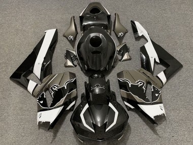 2013-2023 Honda CBR600RR Motorcycle Fairings - Black Carbon Fiber White Bull Canada