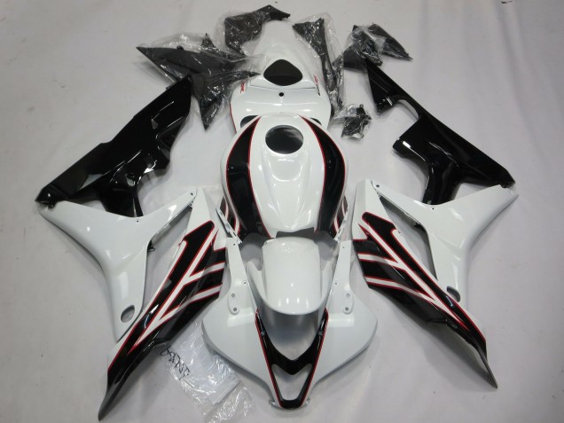 2007-2008 Honda CBR600RR Motorcycle Fairings - White Glossy Black OEM Style Canada