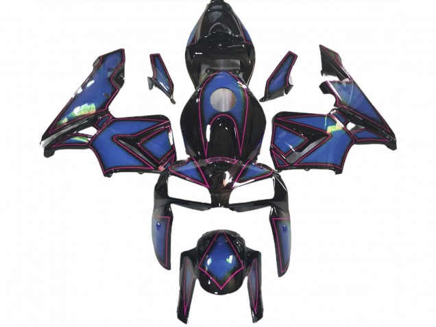2005-2006 Honda CBR600RR Motorcycle Fairings - Deep Blue Pink Outline Canada