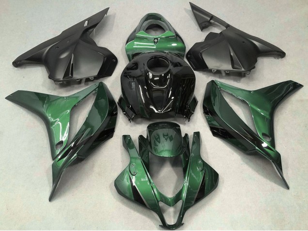 2009-2012 Honda CBR600RR Motorcycle Fairing - Green Glossy Black OEM Style Canada