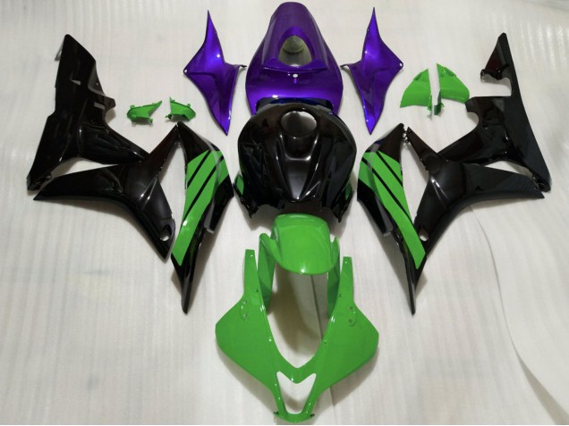 2007-2008 Honda CBR600RR Motorcycle Fairings - Purple Green Glossy Black Canada