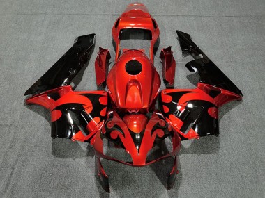 2003-2004 Honda CBR600RR Motorcycle Fairing - Red Glossy Black Canada