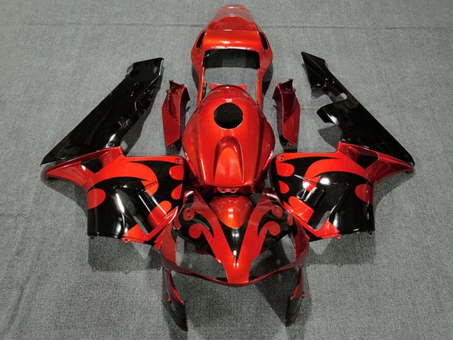 2003-2004 Honda CBR600RR Motorcycle Fairing - Red Glossy Black Canada