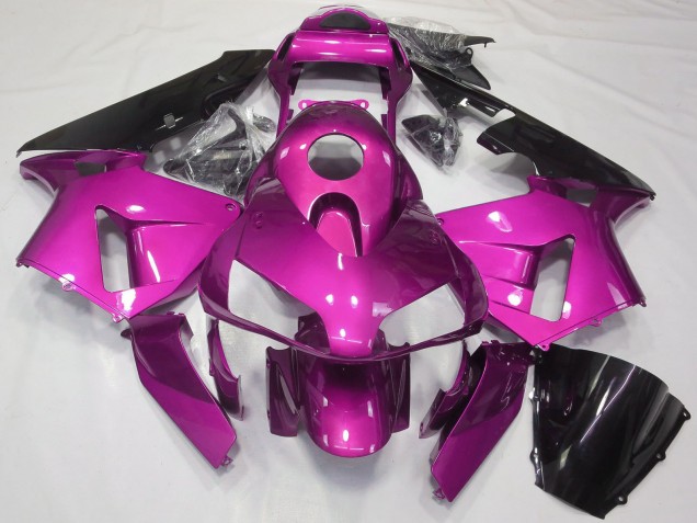 2003-2004 Honda CBR600RR Motorcycle Fairings - Hot Pink Glossy Black Canada