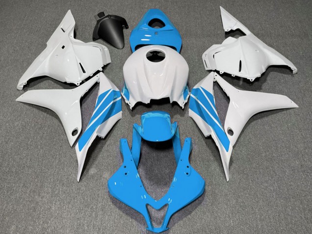 2009-2012 Honda CBR600RR Motorcycle Fairings - White Light Blue Stripe Canada