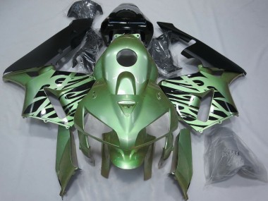 2005-2006 Honda CBR600RR Motorcycle Fairings - Light Green Black Flame Canada