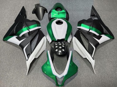 2009-2012 Honda CBR600RR Motorcycle Fairings - White Green Matte Black Star Canada
