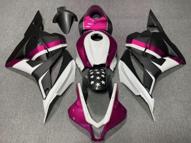 2009-2012 Honda CBR600RR Motorcycle Fairings - White Pink Matte Black Star Canada