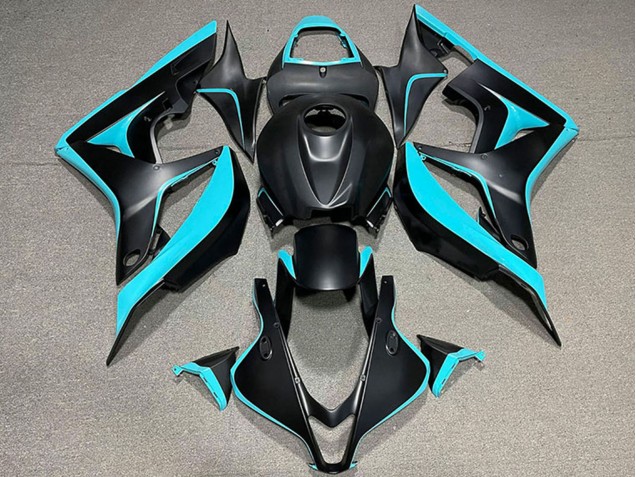 2007-2008 Honda CBR600RR Motorcycle Fairing - Cyan Blue Matte Black Canada