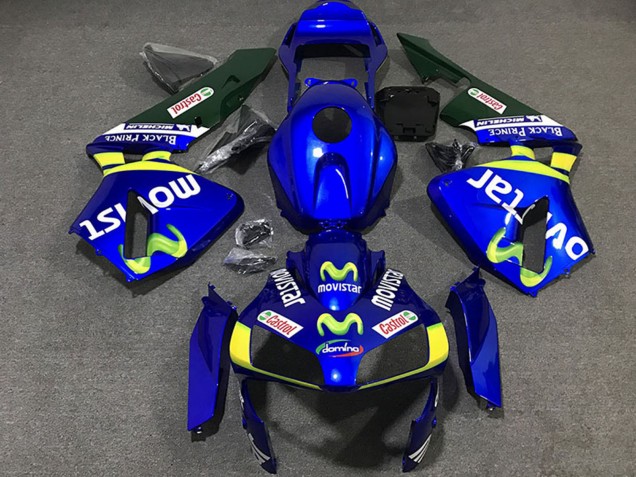 2003-2004 Honda CBR600RR Motorcycle Fairings - Blue Yellow Green MoviStar Canada