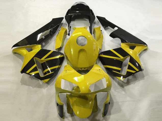 2003-2004 Honda CBR600RR Motorcycle Fairings - Mustard Yellow Glossy Black Canada