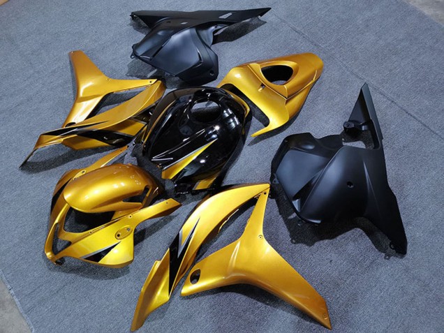 2009-2012 Honda CBR600RR Motorcycle Fairings - Gold Glossy Black Matte Black OEM Style Canada