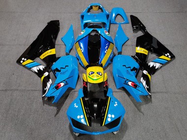 2013-2023 Honda CBR600RR Motorcycle Fairings - Blue Yellow Glossy Black Shark Canada