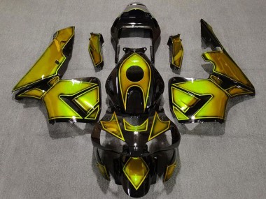 2003-2004 Honda CBR600RR Motorcycle Fairings - Gold Glossy Black Canada