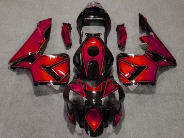 2003-2004 Honda CBR600RR Motorcycle Fairings - Red Glossy Black Canada