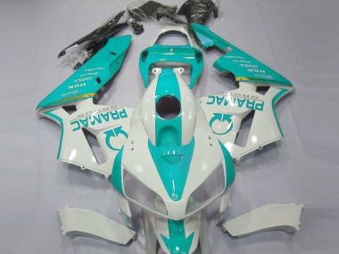 2005-2006 Honda CBR600RR Motorcycle Fairings - White Teal Pramac Canada