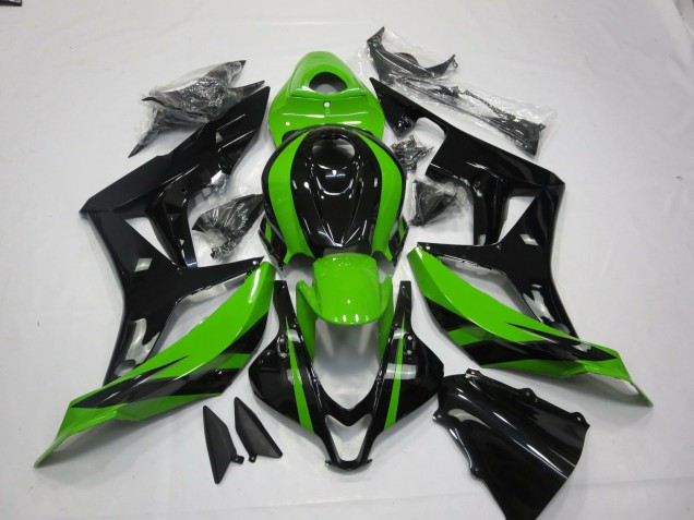 2007-2008 Honda CBR600RR Motorcycle Fairings - Green Glossy Black Canada