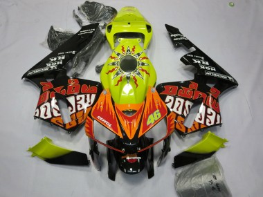 2005-2006 Honda CBR600RR Motorcycle Fairings - Vibrant Yellow Black Rossi Canada