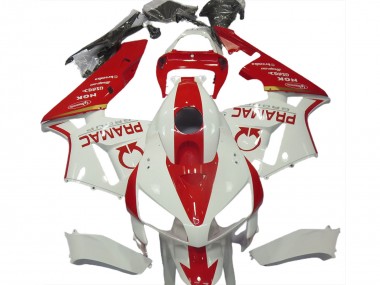 2005-2006 Honda CBR600RR Motorcycle Fairings - White Red Pramac Canada