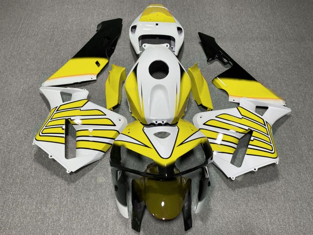 2005-2006 Honda CBR600RR Motorcycle Fairings - Yellow and White Wings Canada