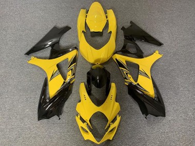 2007-2008 Suzuki GSXR 1000 Motorcycle Fairings - Yellow Glossy Black Canada