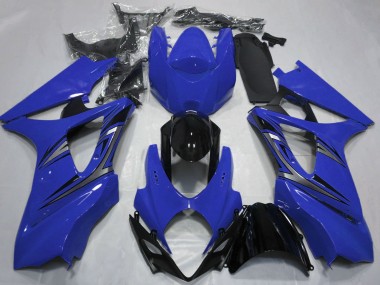 2007-2008 Suzuki GSXR 1000 Motorcycle Fairings - Blue Glossy Black OEM Style Canada