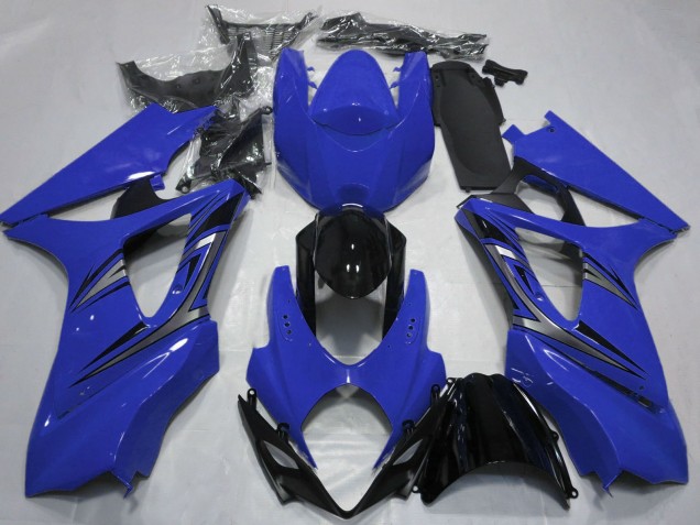 2007-2008 Suzuki GSXR 1000 Motorcycle Fairings - Blue Glossy Black OEM Style Canada