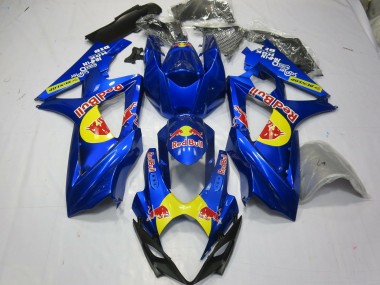 2007-2008 Suzuki GSXR 1000 Motorcycle Fairings - Blue Yellow Red Bull Canada