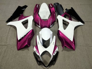 2007-2008 Suzuki GSXR 1000 Motorcycle Fairings - White Pink Black Canada