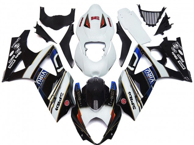 2007-2008 Suzuki GSXR 1000 Motorcycle Fairings - White Blue Red Black Viru Canada
