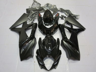 2007-2008 Suzuki GSXR 1000 Motorcycle Fairings - Glossy Black Matte Black Plain Canada