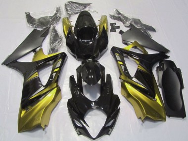 2007-2008 Suzuki GSXR 1000 Motorcycle Fairings - Glossy Black Yellow Canada