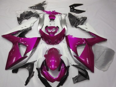 2009-2016 Suzuki GSXR 1000 Motorcycle Fairings - Pink White Canada