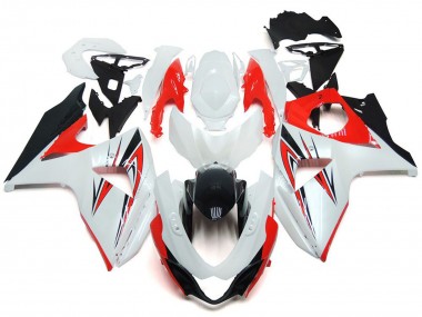 2009-2016 Suzuki GSXR 1000 Motorcycle Fairing - White Red Black Canada