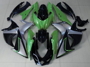 2009-2016 Suzuki GSXR 1000 Motorcycle Fairings - Green Silver Black Canada