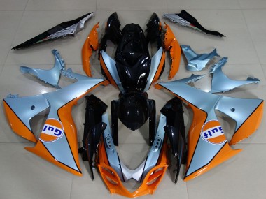 2009-2016 Suzuki GSXR 1000 Motorcycle Fairings - Light Blue Orange Black Gulf Canada