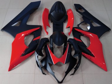 2005-2006 Suzuki GSXR 1000 Motorcycle Fairings - Matte Black Red Canada