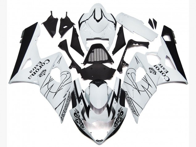 2005-2006 Suzuki GSXR 1000 Motorcycle Fairings - White Black Corona OEM Style Canada