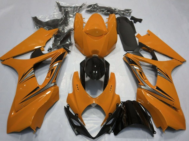 2007-2008 Suzuki GSXR 1000 Motorcycle Fairings - Orange Glossy Black OEM Style Canada