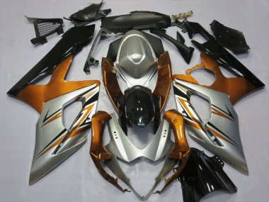 2005-2006 Suzuki GSXR 1000 Motorcycle Fairings - Orange Silver Glossy Black Canada
