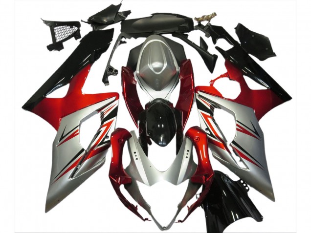 2005-2006 Suzuki GSXR 1000 Motorcycle Fairings - Red Silver Black Canada