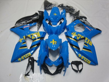 2009-2016 Suzuki GSXR 1000 Motorcycle Fairings - Blue Gold Black Rizla Canada