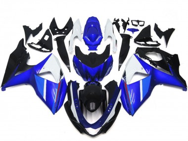 2009-2016 Suzuki GSXR 1000 Motorcycle Fairings - White Blue Black Canada
