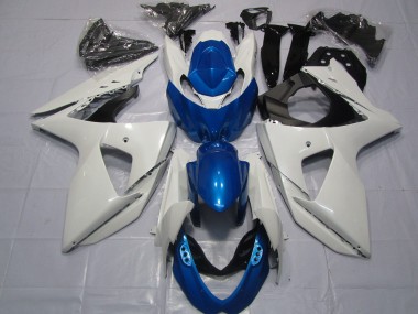 2009-2016 Suzuki GSXR 1000 Motorcycle Fairings - White Blue Canada